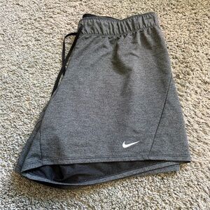 Nike Men’s Dark Gray Athletic Shorts with White Swoosh